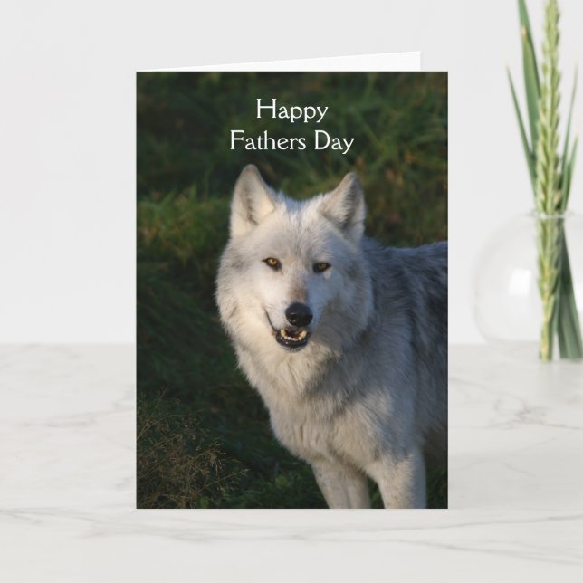 Canadian Timber Wolf Fathers Day Card (Front)