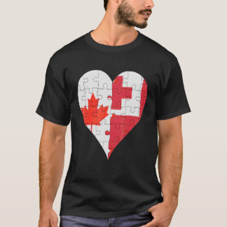 Canadian Togan Flag Heart T-Shirt