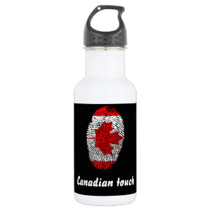 Canadian touch fingerprint flag water bottle