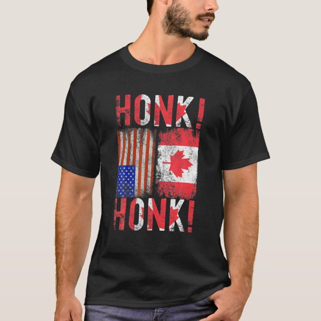 Canadian Trucker Canada Freedom Convoy Honk Honk T-Shirt (Front)