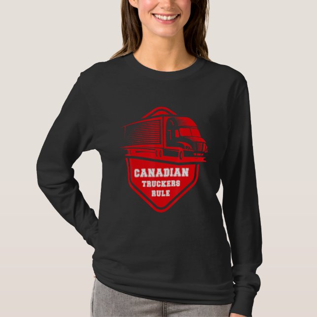 Canadian Truckers Rule Freedom 2022 Supports Our T T-Shirt (Front)