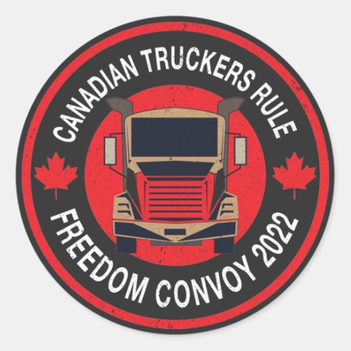 Canadian Truckers Rule _freedom convoy Canada 2022 Classic Round Sticker