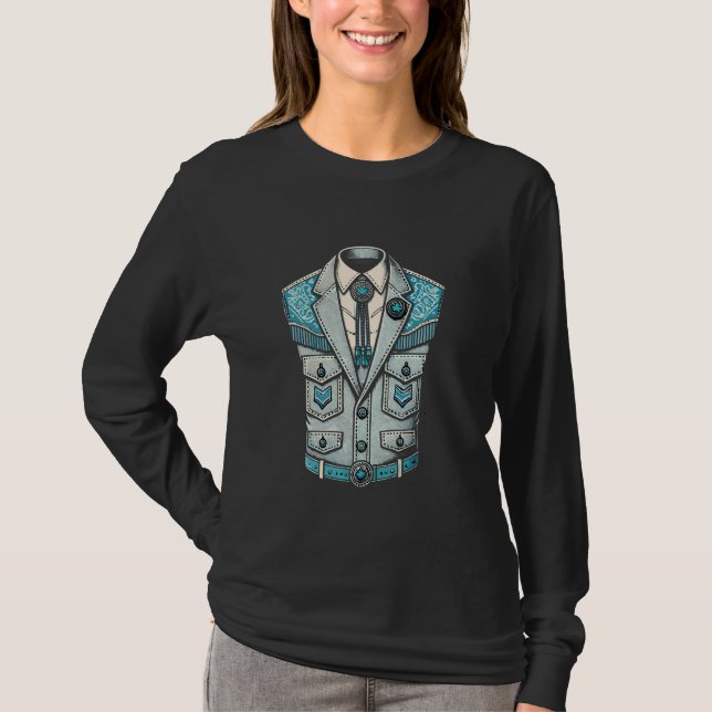 Canadian Tuxedo Denim Tuxedo Canada Maple Leaf Den T-Shirt (Front)