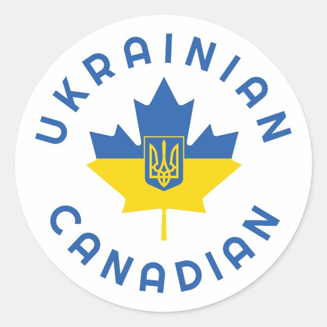 Canadian Ukrainian  Roots  Classic Round Sticker (Front)