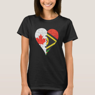 Canadian Vanuatuan Flag Heart T-Shirt