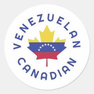 Canadian Venezuelan Roots Classic Round Sticker