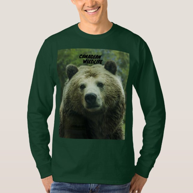 Canadian Wildlife Bear Graphic Men’s Outdoor Short T-Shirt (Front)