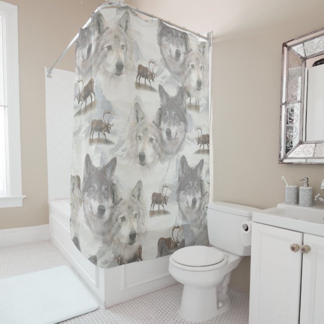 Canadian Wildlife Shower Curtain (In Situ)