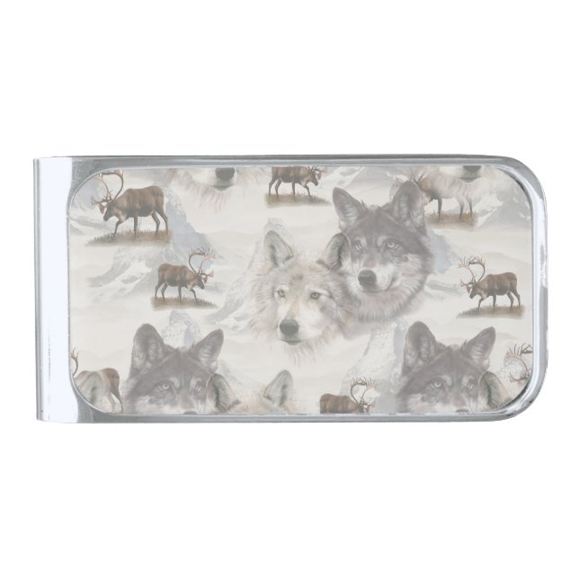 Canadian Wildlife Silver Finish Money Clip (Front)