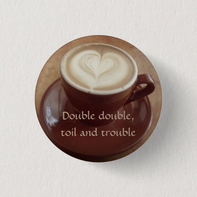 Canadian witchy coffee pinback button (Front)