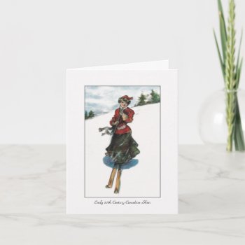 Canadian Woman Skier - Vintage Thank You Card by GoodThingsByGorge at Zazzle