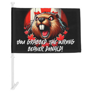 Canadian "Wrong Beaver Donald" Trump Car Flag
