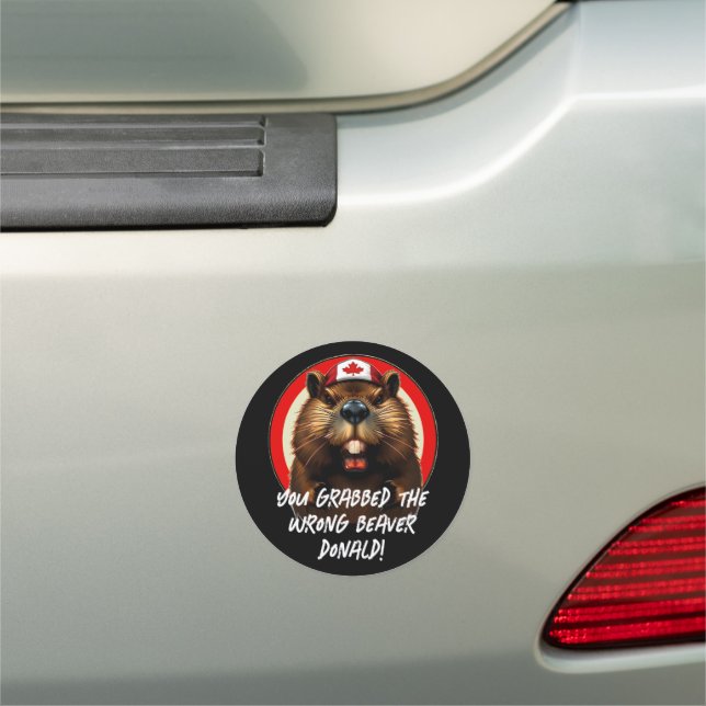 Canadian "Wrong Beaver  Donald" Trump Car Magnet (In Situ)