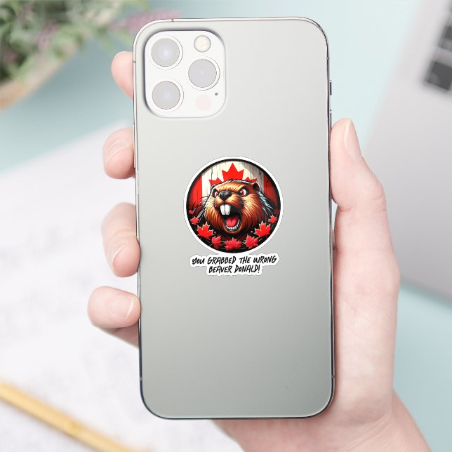 Canadian "Wrong Beaver  Donald" Trump Sticker (Phone)