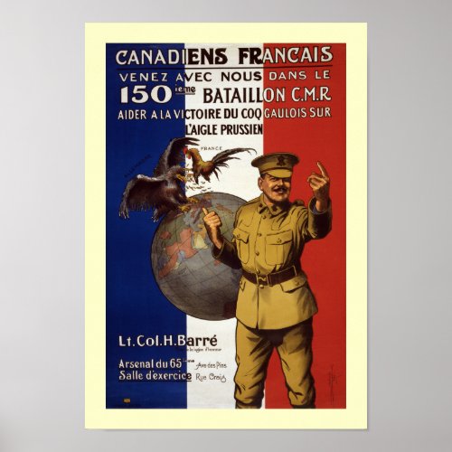 Canadiens Francais canvas Poster