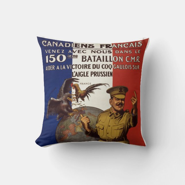 Canadiens Francais Throw Pillow (Front)