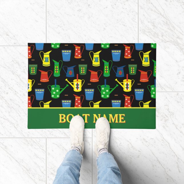 Canal Boat Narrowboat Name Patterned Doormat (Indoor)
