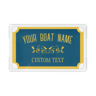 Canal Boat Traditional Custom Boat Name Sign Acrylic Tray