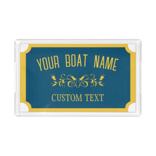 Canal Boat Traditional Custom Boat Name Sign Acrylic Tray