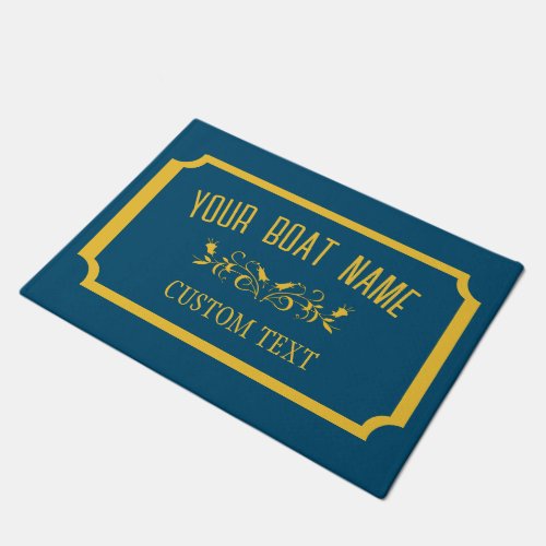 Canal Boat Traditional Custom Boat Name Sign Doormat