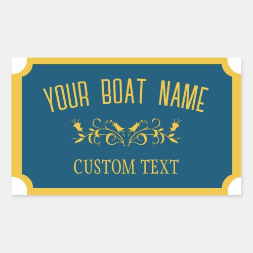 Canal Boat Traditional Custom Boat Name Sign  Rectangular Sticker