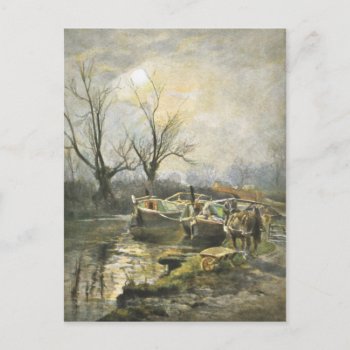 Canal Boats At Sunset Postcard by Past_Impressions at Zazzle
