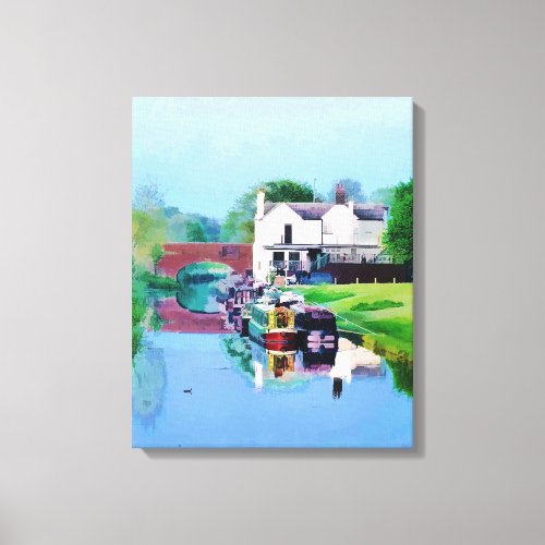 CANAL BOATS CANVAS PRINT