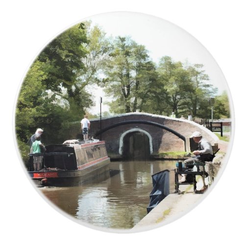 CANAL BOATS CERAMIC KNOB