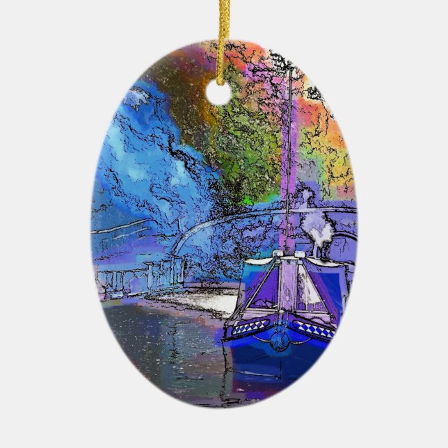 CANAL BOATS CERAMIC ORNAMENT (Front)