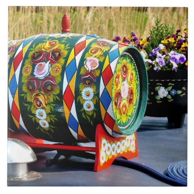CANAL BOATS CERAMIC TILE (Front)