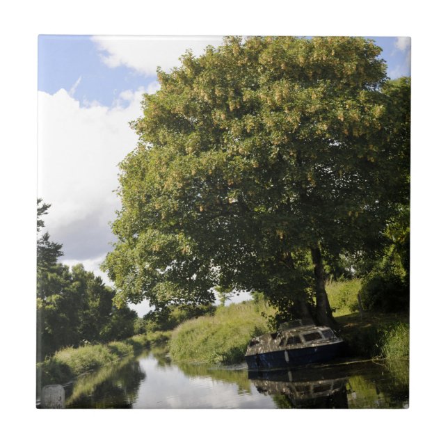 Canal Boats Ceramic Tile (Front)
