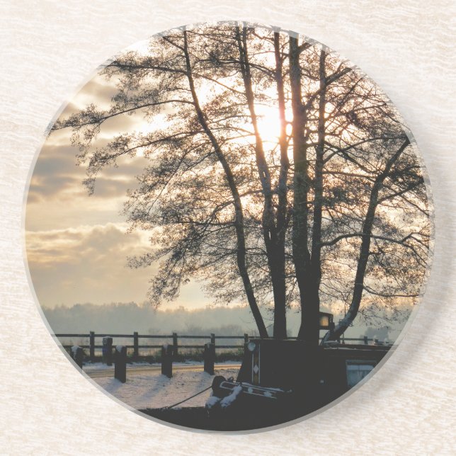 CANAL BOATS SANDSTONE COASTER (Front)