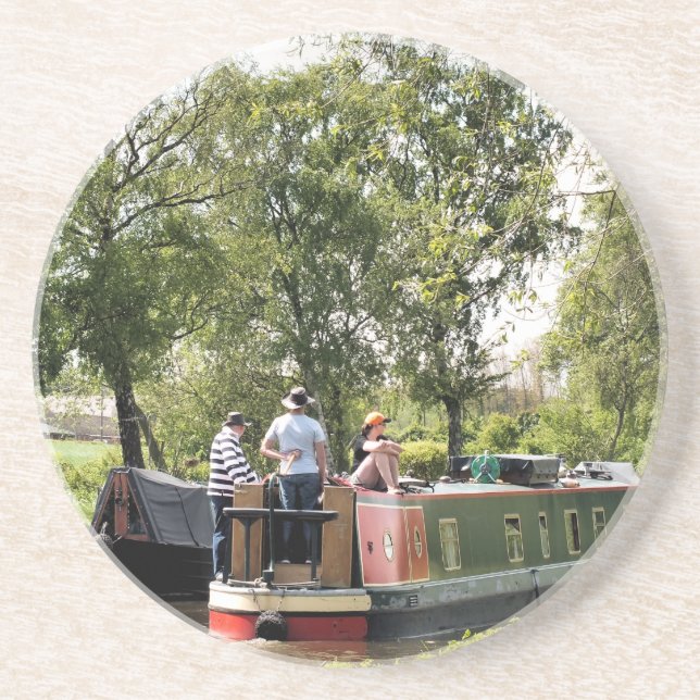 CANAL BOATS SANDSTONE COASTER (Front)