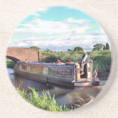 CANAL BOATS SANDSTONE COASTER