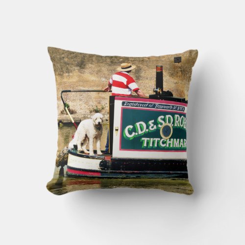 CANAL BOATS THROW PILLOW