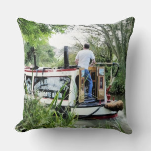 CANAL BOATS THROW PILLOW
