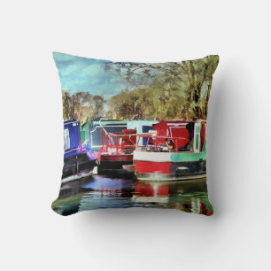 CANAL BOATS THROW PILLOW