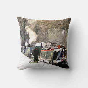 CANAL BOATS THROW PILLOW
