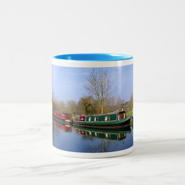 Canal boats Two-Tone coffee mug (Center)