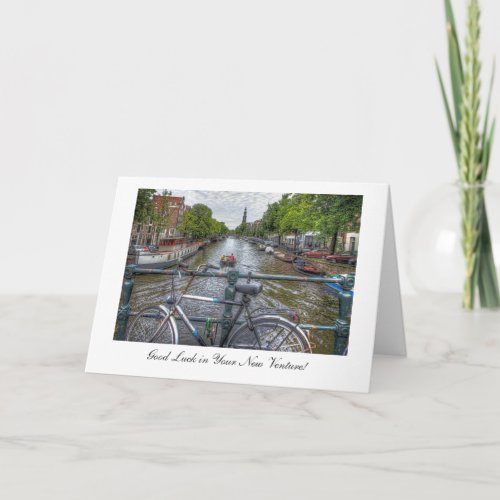 Canal Bridge View _ Good Luck in New Venture Card