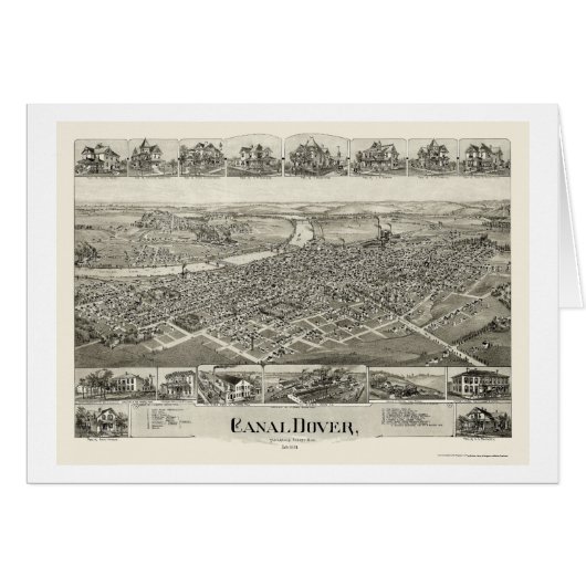 Canal Dover, OH Panoramic Map - 1899 Cards (Front Horizontal)