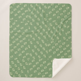 Canal flowers on pale green  sherpa fleece blanket