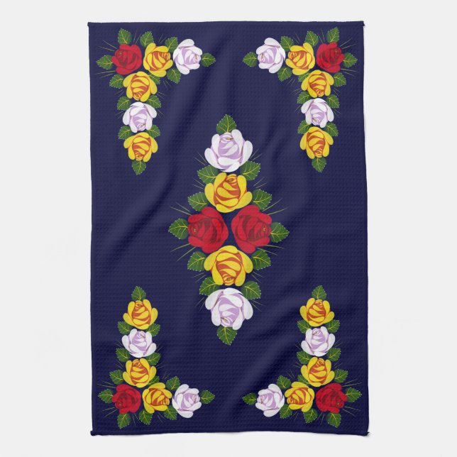 Canal folk art towel (Vertical)