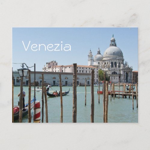 Canal grande in Venice postcard with text