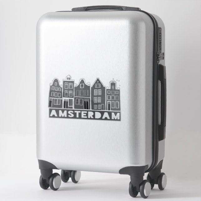 Canal House Amsterdam Holland Black White Sticker (Suitcase)
