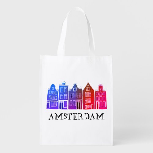 Canal House Amsterdam Rainbow Holland Dutch Travel Grocery Bag