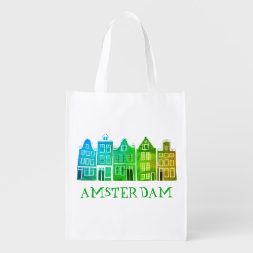 Canal House Amsterdam Rainbow Holland Dutch Travel Grocery Bag