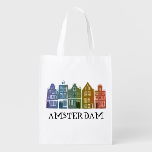 Canal House Amsterdam Rainbow Holland Dutch Travel Grocery Bag