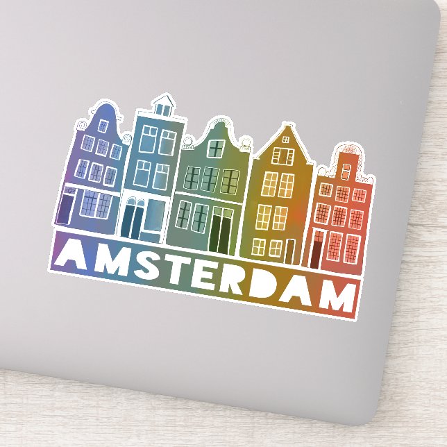 Canal House Amsterdam Rainbow Holland Dutch Travel Sticker (Detail)