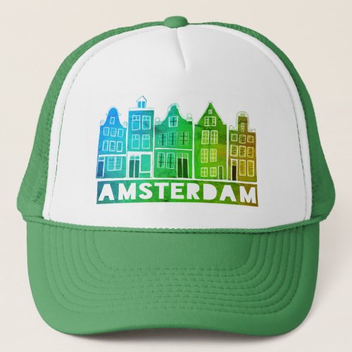 Canal House Green Amsterdam Holland Dutch Travel Trucker Hat